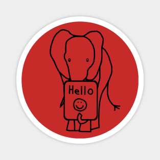 Elephant says Hello Outline Magnet